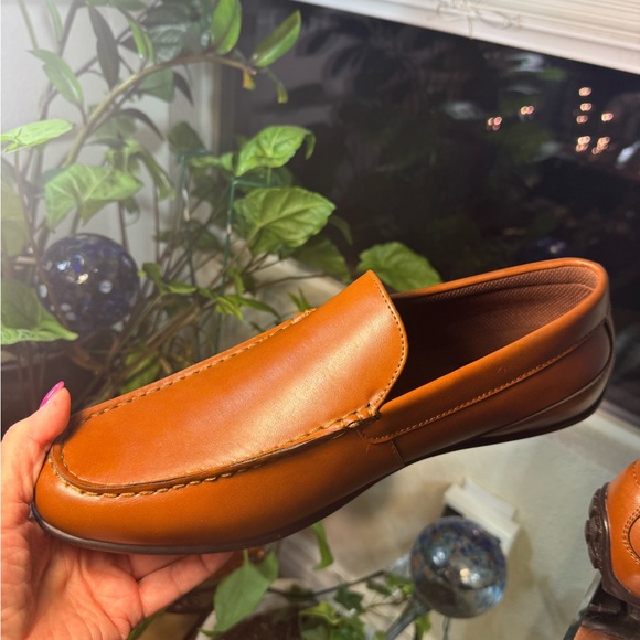 Perry Ellis Brown Faux Leather Men's  Slip-On Driver Loafers - Picture 10 of 12